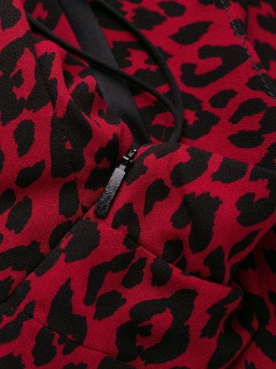 Shop Saint Laurent Leopard One Shoulder Dress In Red