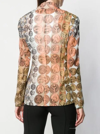 Shop Roberto Cavalli Coin Print Blazer In Neutrals