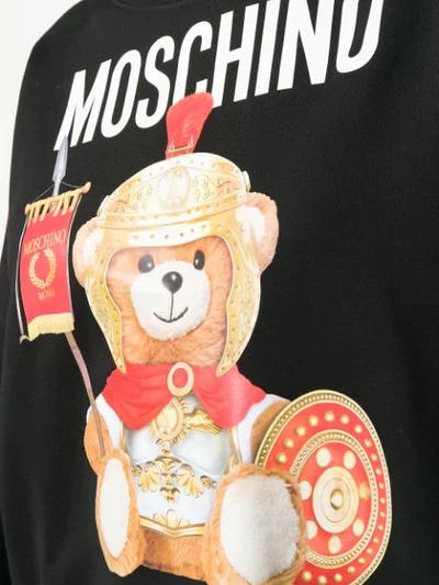 Shop Moschino Teddy Bear Print Sweatshirt In Black