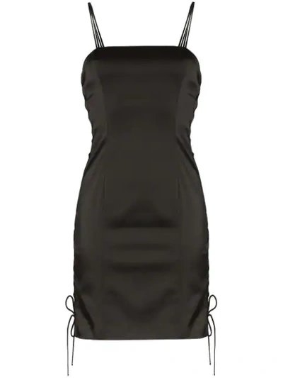 Shop Ben Taverniti Unravel Project Fitted Lace-up Mini Dress In Black