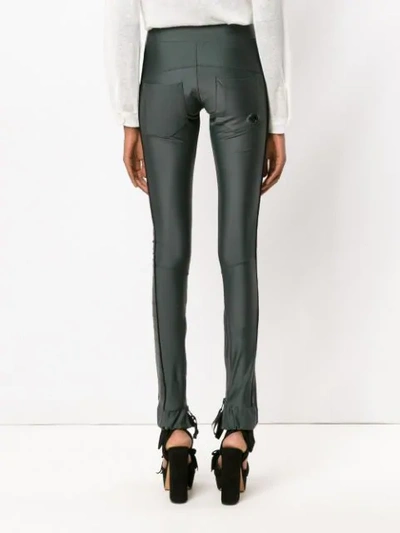 Shop Andrea Bogosian Panelled Skinny Trousers In Green