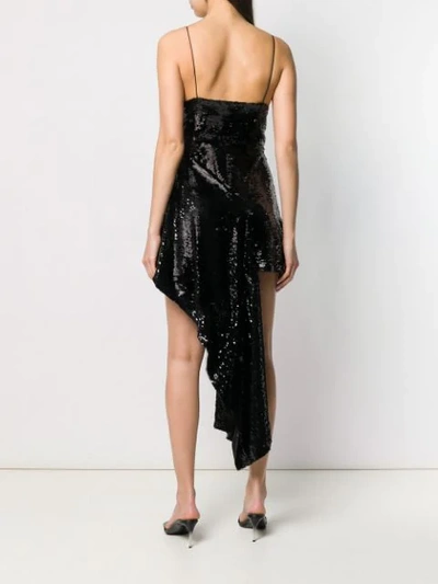 Shop 16arlington Sequined Asymmetric Dress In Black