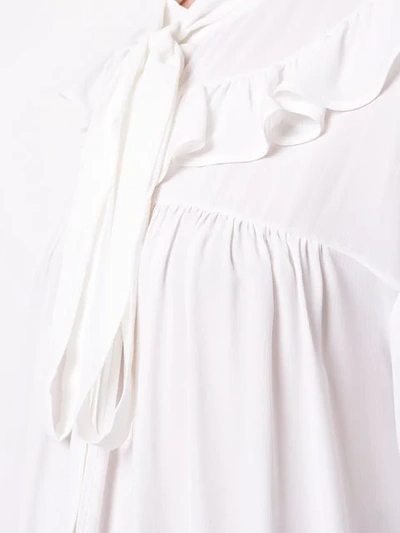 Shop N°21 Ruffle Detail Pussy Bow Shirt In White