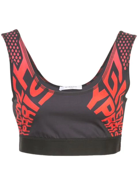 red sports bra top