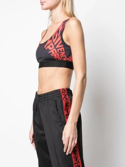 Shop Givenchy Logo Sports Bra Top In Black