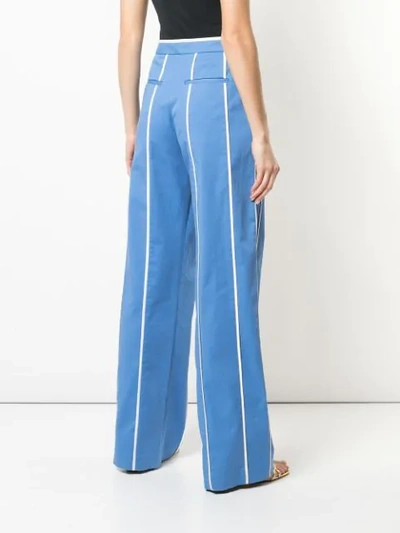 Shop Derek Lam Cotton Twill Pinstripe Trousers In Neutrals