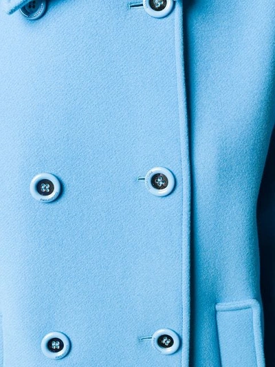 Shop Emilio Pucci Blue Double-breasted Pea Coat In 188-turchese Siracusa