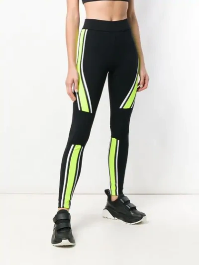 Shop No Ka'oi Diagonal Stripe Leggings In Black