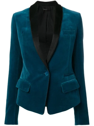 Shop Haider Ackermann Tailored Velvet Blazer - Blue