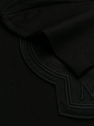Shop Moncler Central Logo Patch Crew Neck T-shirt In Black