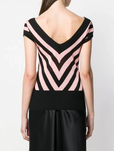 Shop Temperley London Chevron Knitted Top In Pink