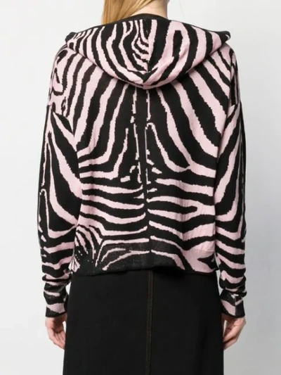 Shop Laneus Zebra Pattern Hooded Jumper In Pink