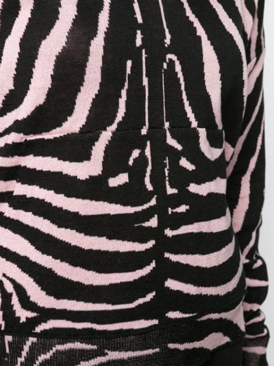 Shop Laneus Zebra Pattern Hooded Jumper In Pink