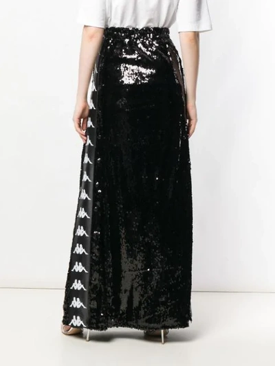 Shop Faith Connexion Sequined Logo Maxi Skirt In Black