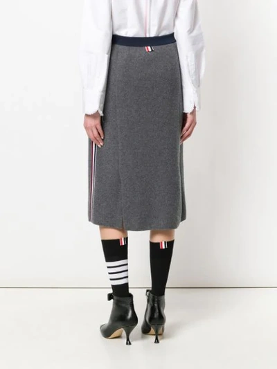 Shop Thom Browne Vertical Stripe Wool Pencil Skirt In Grey