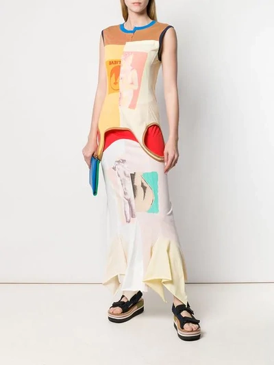 Shop Marni Graphic Print Maxi Dress In Neutrals