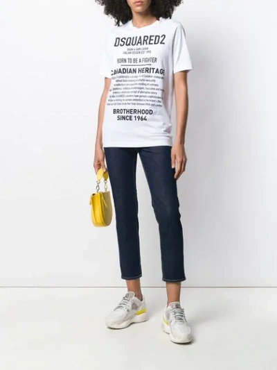 Dsquared2 Logo Printed T-shirt In White In 100 White