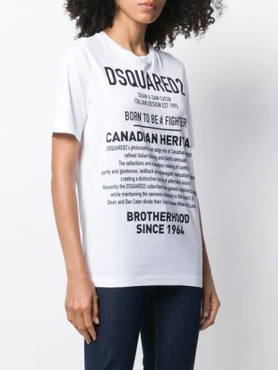 Dsquared2 Logo Printed T-shirt In White In 100 White