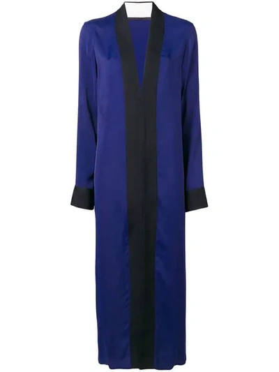 HAIDER ACKERMANN BLACK PANELLED MAXI DRESS - 蓝色