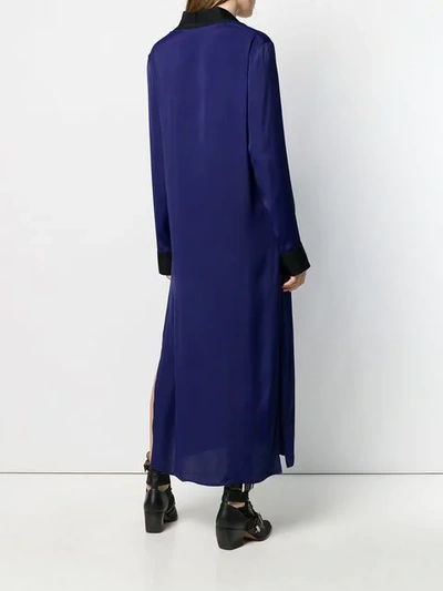 Shop Haider Ackermann Black Panelled Maxi Dress In Blue