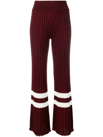 Shop Golden Goose Stripe Trim Trousers In Red