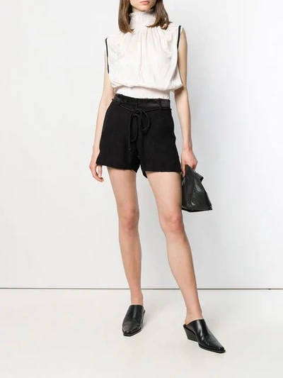Shop Ann Demeulemeester Jacquard Shorts In Black