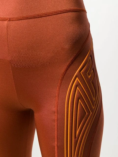 Shop Fendi Logo Cycling Shorts In F16ei Tamarind