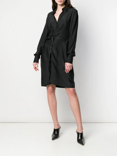 Shop A.f.vandevorst Waist-knot Silk Dress - Black