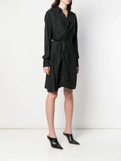 Shop A.f.vandevorst Waist-knot Silk Dress - Black