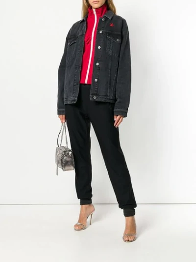 Shop Stella Mccartney Star Patch Denim Jacket - Black