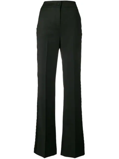 Shop Blumarine Ruffle-trimmed Trousers In Black