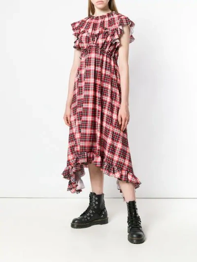 Shop Msgm Check Empire In Red