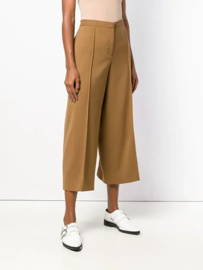 Shop Jil Sander Wide-leg Cropped Trousers In Neutrals