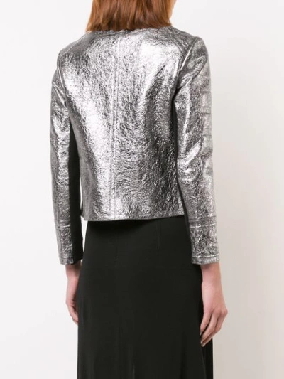 Shop Yigal Azrouël Yigal Azrouel Metallic Biker Jacket