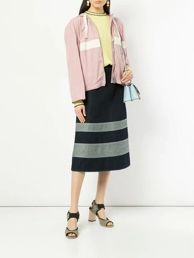 Shop Marni Colour-block Hooded Jacket In Pink