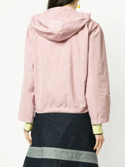 Shop Marni Colour-block Hooded Jacket In Pink