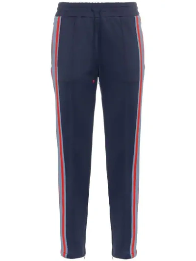 Shop Sjyp Navy Side Stripe Track Pants In Blue