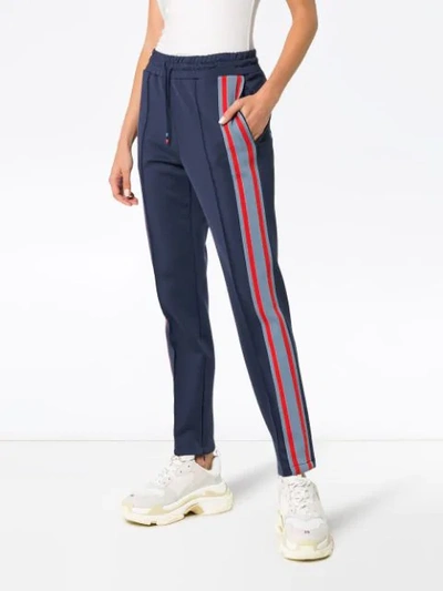 Shop Sjyp Navy Side Stripe Track Pants In Blue