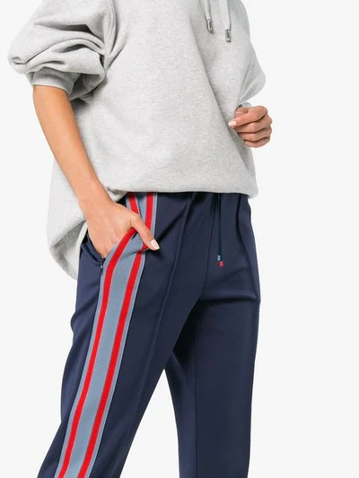 Shop Sjyp Navy Side Stripe Track Pants In Blue