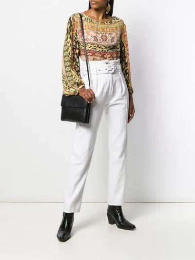 Shop Etro Printed Long-sleeved Blouse In Yellow