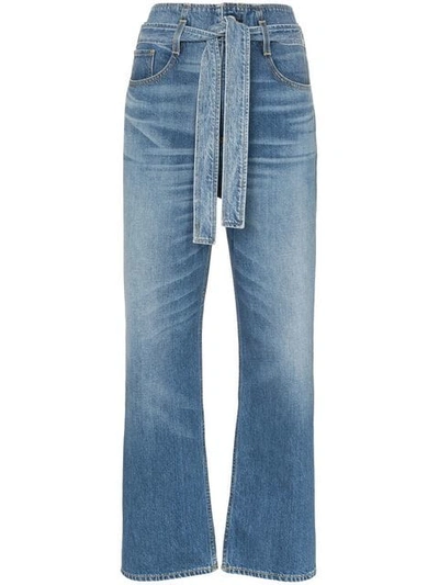 Shop 3x1 Kelly Paperbag Tie Belt Jeans In Blue