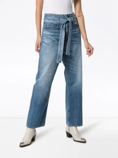 Shop 3x1 Kelly Paperbag Tie Belt Jeans In Blue