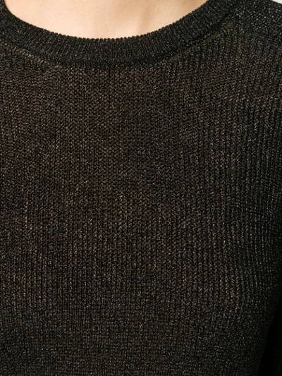 Shop Laneus Sheer Knit Sweater In Black