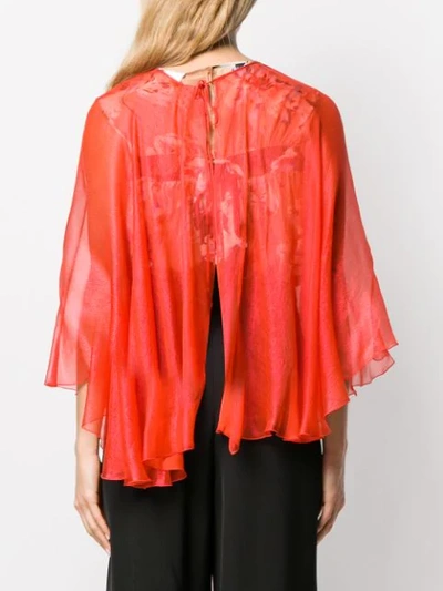 MARIA LUCIA HOHAN HOHAN CAPE BLOUSE - 红色