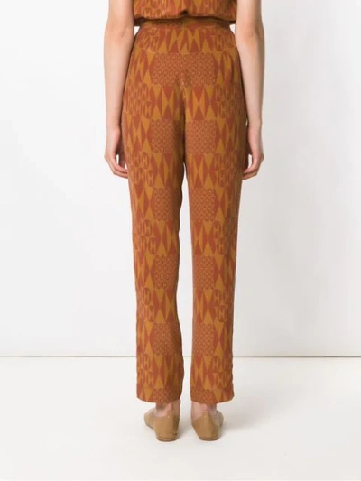 Shop Andrea Marques Printed Silk Pants In Brown