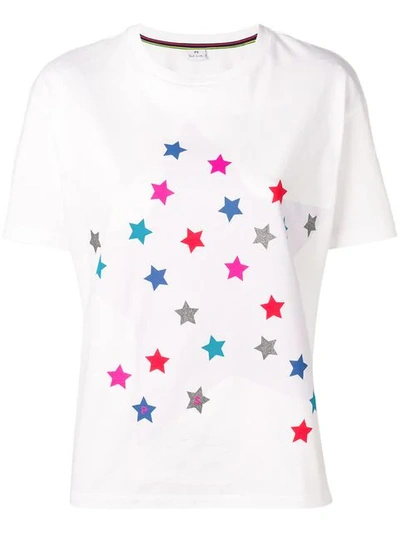 Shop Ps By Paul Smith 'stars' T-shirt In White