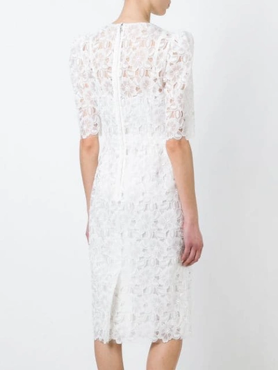 Shop Dolce & Gabbana Floral Lace Dress In White