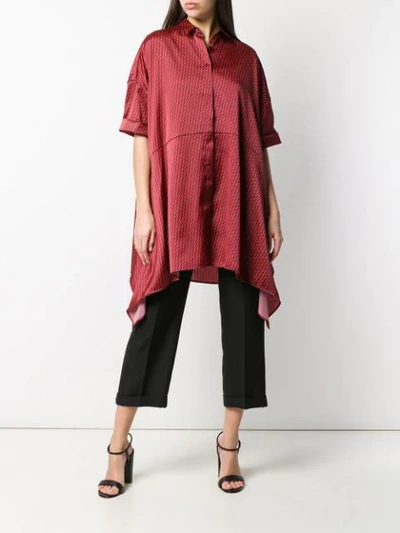 Shop Neil Barrett Oversized Fit Blouse In Red