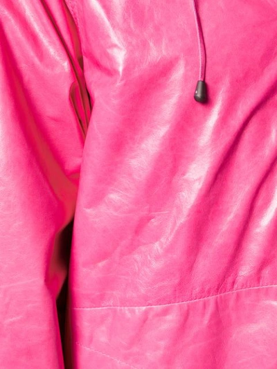 Shop Marni Hooded Zipped Raincoat - Pink