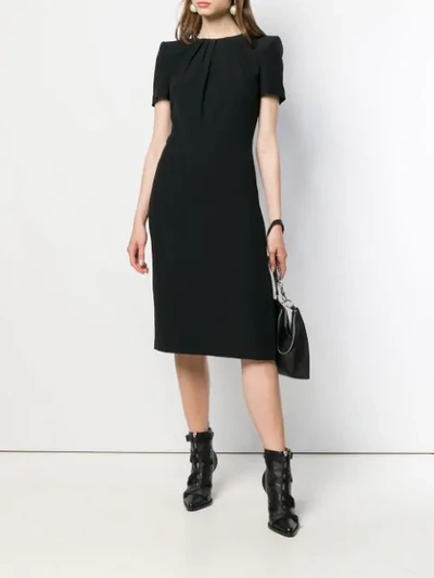 Shop Alexander Mcqueen Squared Shoulder Mid-length Dress In Black